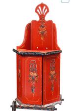 Vintage antieke houten mobiele Hindeloopen kinderstoel.502, Antiek en Kunst, Ophalen