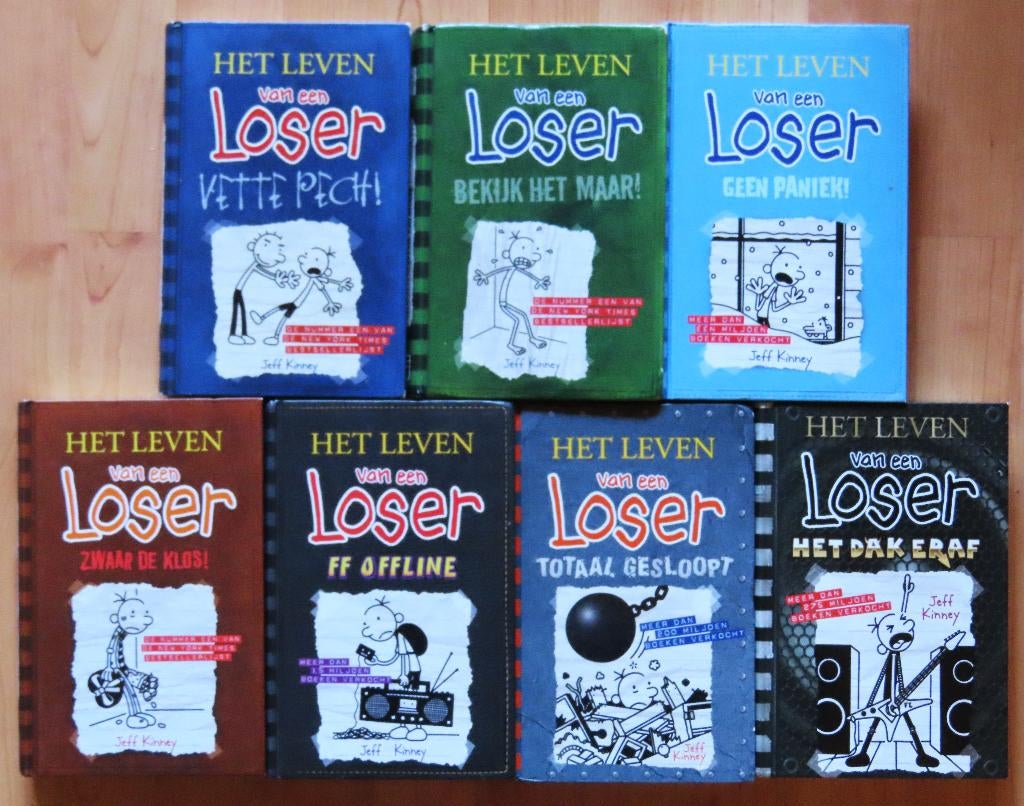 7x Jeff Kinney: Leven van een Loser, Ophalen of Verzenden, Zo goed als nieuw
