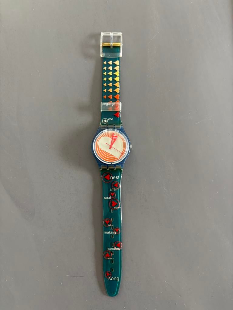 Swatch Valentine horloge, Ophalen of Verzenden, Nieuw, Blauw, Jongen of Meisje