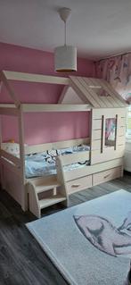 Cento Pink Huisbed.Klerenkast.Boekenkast slaapkamer meisjes, Ophalen, 85 tot 100 cm, Zo goed als nieuw, Matras