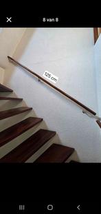 Vintage merbau trapleuningen. Mooie brede  versie en ronde., Ophalen of Verzenden, Minder dan 2 meter