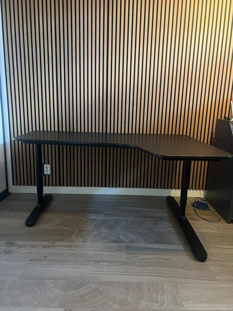 Ikea Bekant hoekbureau rechts 160 x 110/60 cm, Huis en Inrichting, Bureaus, Ophalen, Zwart, 160 cm, Gebruikt