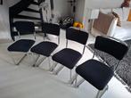 Vier eetkamerstoelen. Gispen stijl., Huis en Inrichting, Stoelen, Ophalen, Gebruikt, Zwart, Vier