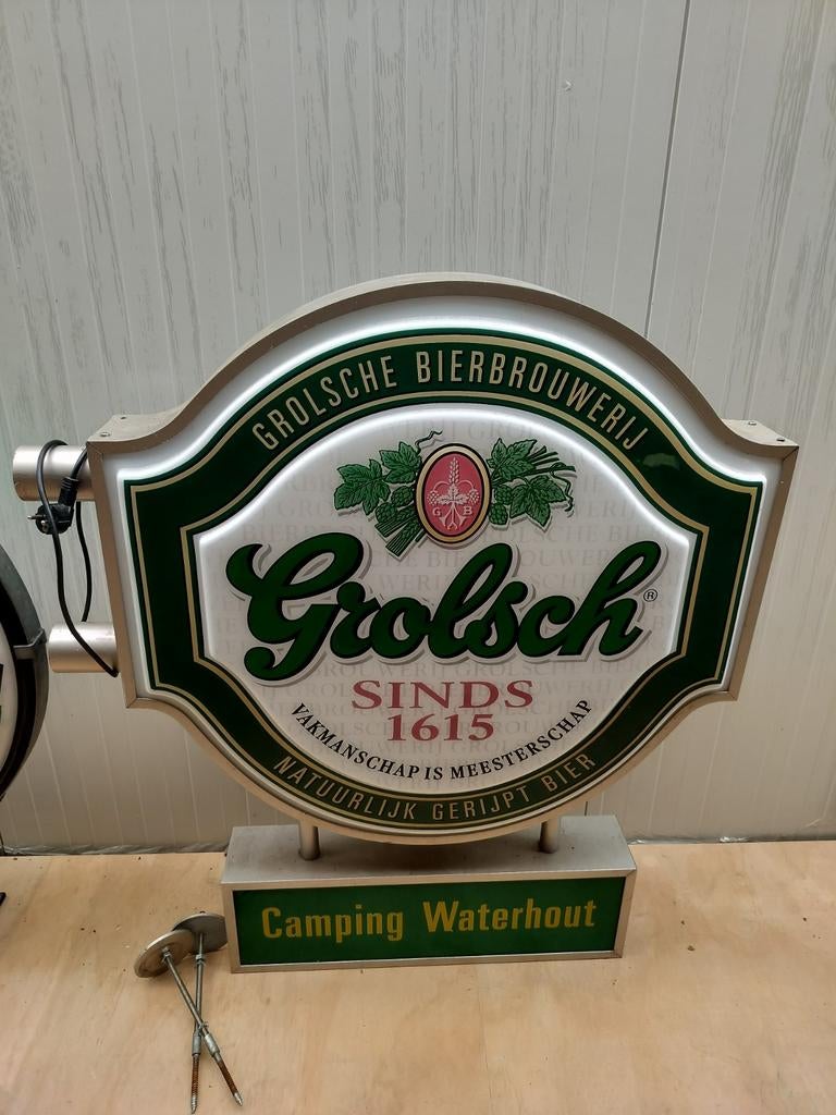 Grolsch Lichtbak Reclamebord - 108cm Hoog, Verzamelen, Biermerken, Ophalen