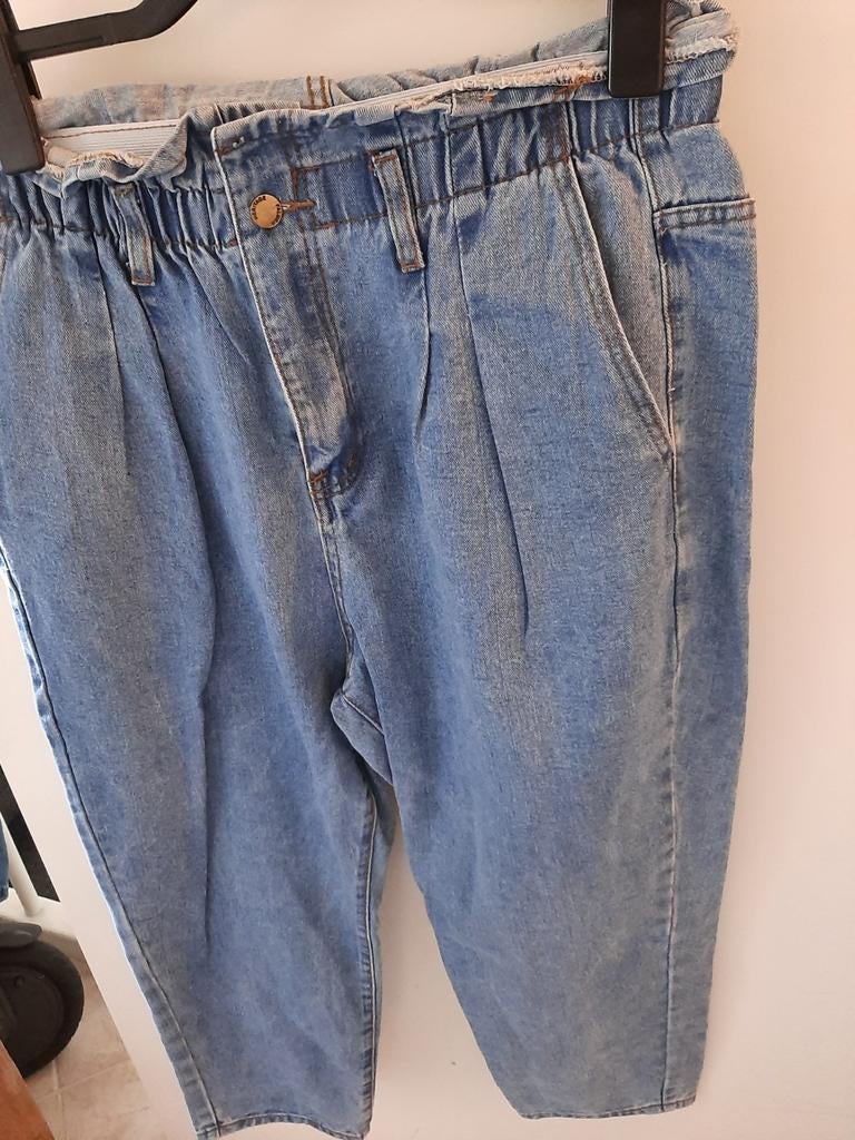 Lichtblauwe spijkerbroek met elastische taille.maat XL, Kleding | Dames, Broeken en Pantalons, Ophalen of Verzenden