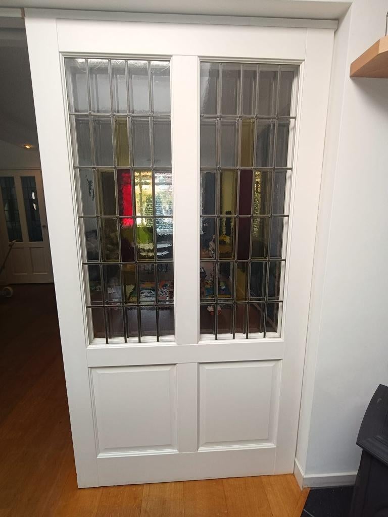 Deuren glas in lood, Doe-het-zelf en Verbouw, Deuren en Horren, Ophalen of Verzenden, Glas, Binnendeur, 200 tot 215 cm