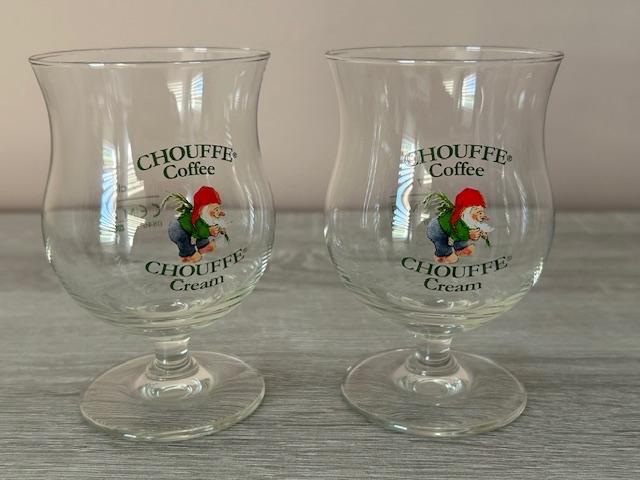 2 aparte La Chouffe Coffee Cream glazen, Ophalen of Verzenden, Zo goed als nieuw