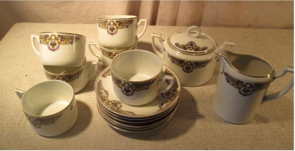 Prachtig antieke Porseleine Servies - H&C Chodau, Ophalen of Verzenden