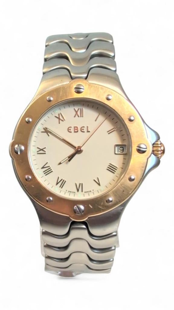 Ebel Sportwave Herenhorloge 36mm Staal met 18k Gouden Bezel, Ophalen of Verzenden, Zo goed als nieuw, Overige merken
