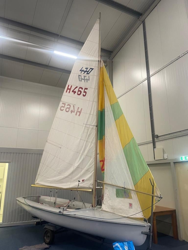 470 Zeilboot + wegtrailer met lichtbalk, Geen motor, Gebruikt, Overige brandstoffen, Overige typen