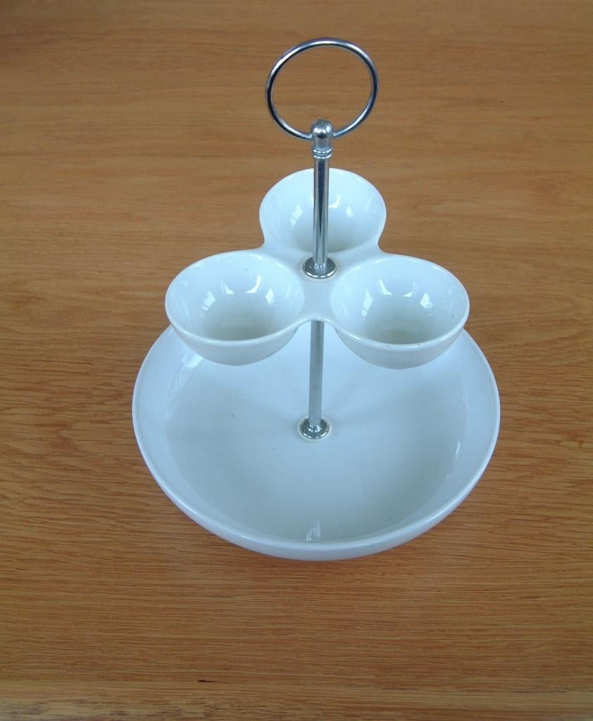 puntgaaf kleine etagere wit  porselein, Ophalen of Verzenden, Zo goed als nieuw