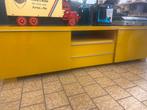 Gele TV-meubel met opbergruimte, Ophalen, Gebruikt, 100 tot 150 cm, -