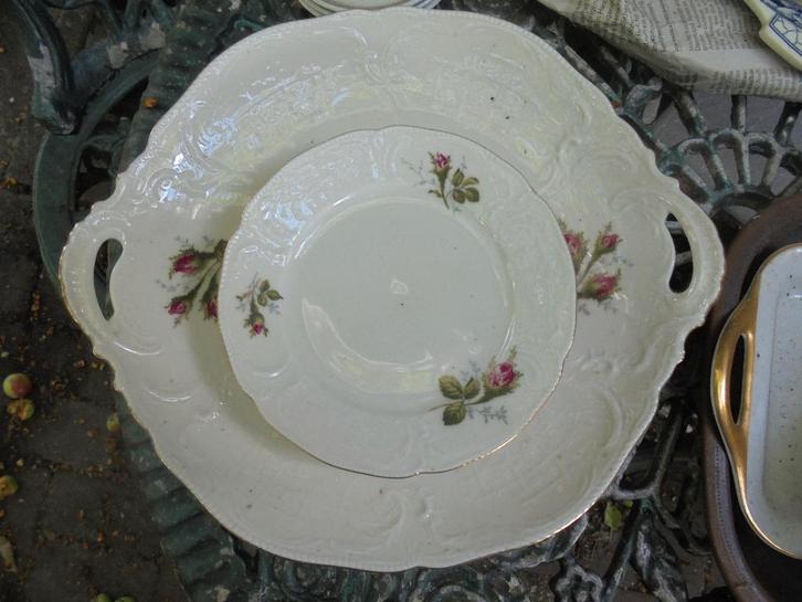 Gebakstel Rosenthal met wilde roze struik roos, Antiek en Kunst, Antiek | Servies los, Ophalen of Verzenden