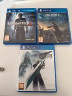 PS4 games: Uncharted 4, Final Fantasy XV, Final Fantasy VII, Spelcomputers en Games, Games | Sony PlayStation 4, Gebruikt, 1 speler