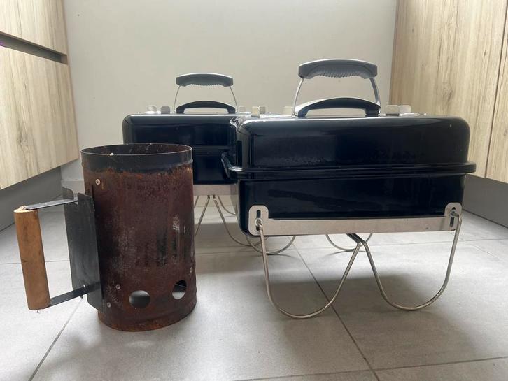 2x Weber Go Anywhere BBQ kolen + starter, Tuin en Terras, Houtskoolbarbecues, Gebruikt, Met accessoires, Ophalen