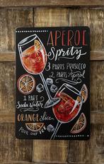 Aperol Spritz cocktail recept reclamebord van metaal deco, Info@deconoord.nl, Deco Noord, Nieuw, Ophalen of Verzenden