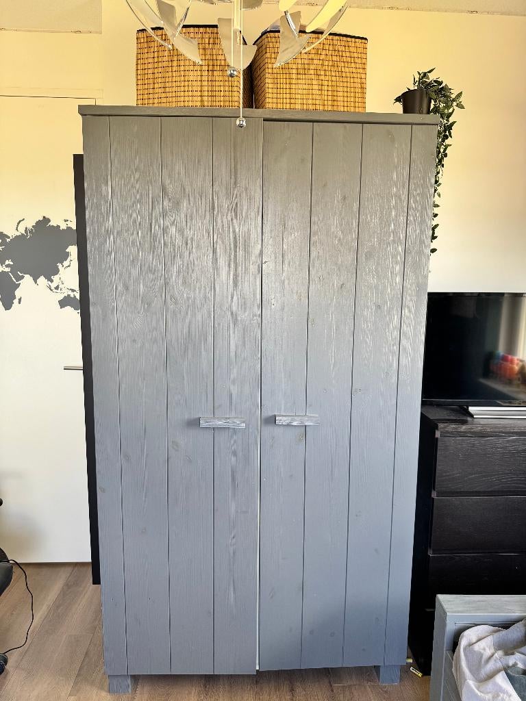 WOOOD Dennis kinderkamer  Set Steel grey, Ophalen, 85 tot 100 cm, Gebruikt, Lattenbodem