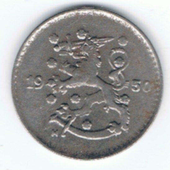 23-719 Finland 1 mark 1950H, Postzegels en Munten, Munten | Europa | Niet-Euromunten, Losse munt, Overige landen, Ophalen of Verzenden