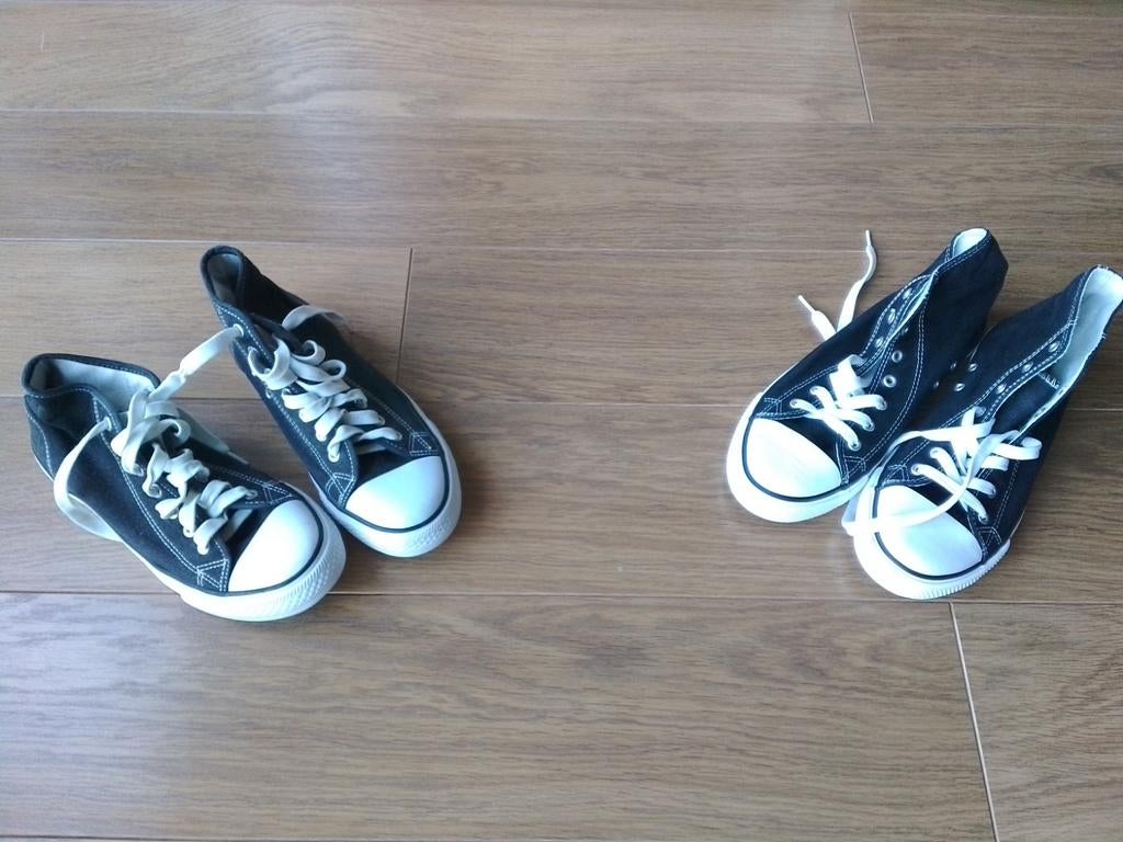 Zwarte sneakers Scapino Converse-stijl, maat 39 en 41, Zwart, Ophalen of Verzenden, Sneakers of Gympen, Zo goed als nieuw