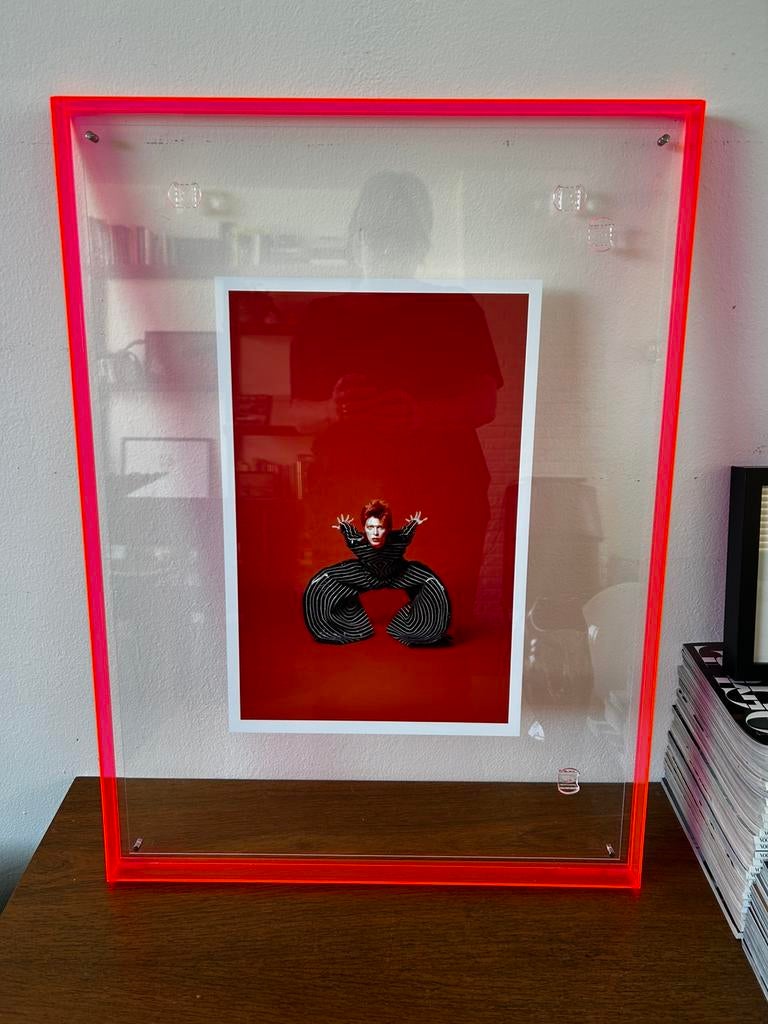 Grote lijst plexiglas neon roze oranje, Huis en Inrichting, Ophalen, Zo goed als nieuw, Kunststof, 50 tot 75 cm