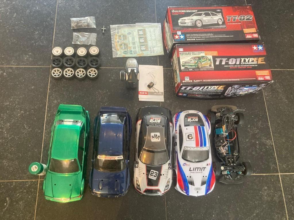 tamiya tt-02 | tt02 -  55 km/u - 4000Kv brushless 4 bodies,, Elektro, Gebruikt, Ophalen of Verzenden, Schaal 1:10