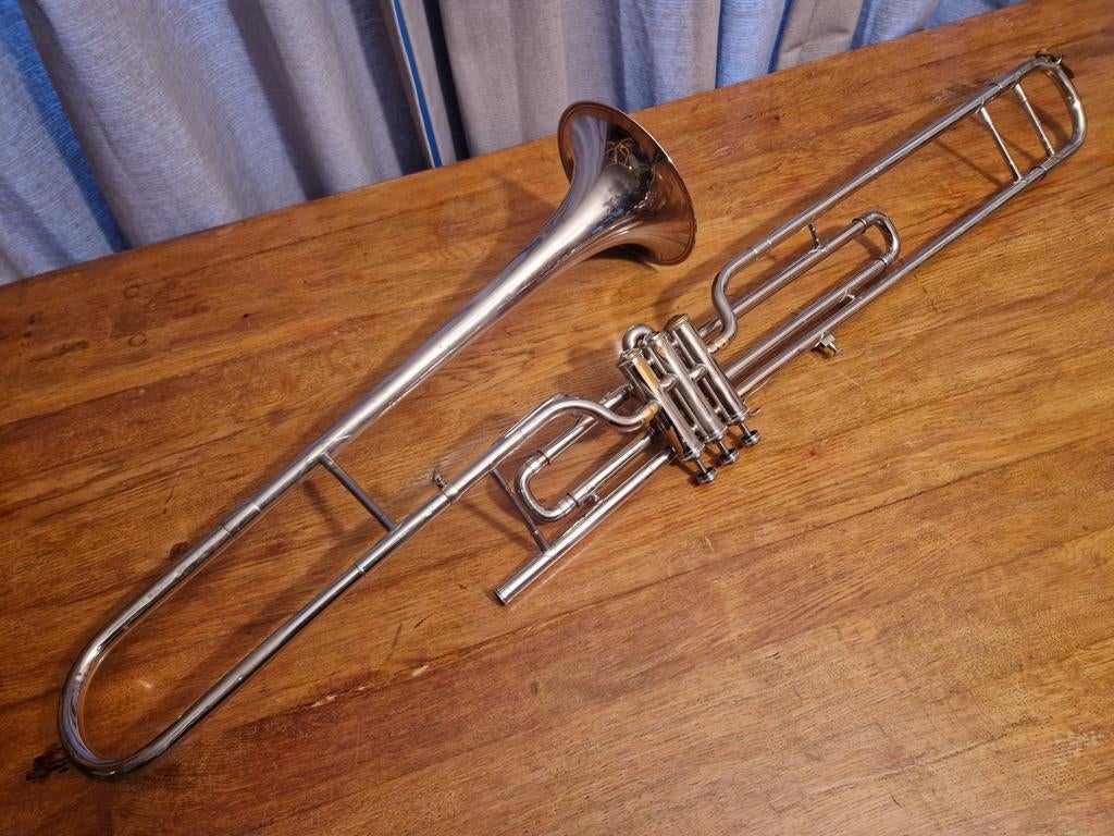 Vintage Besson Paris Excellence ventieltrombone, Muziek en Instrumenten, Gebruikt, Besson, Ophalen of Verzenden, Besson