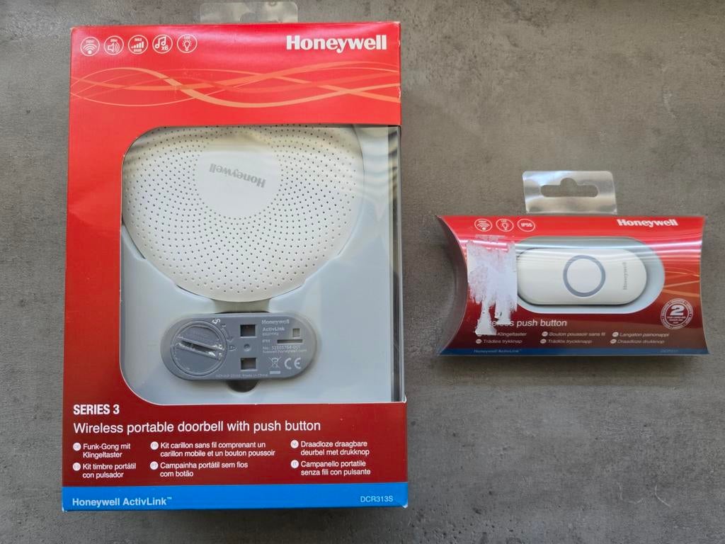 Honeywell Draadloze Deurbel met extra Drukknop, Ophalen of Verzenden, Gebruikt, Draadloos