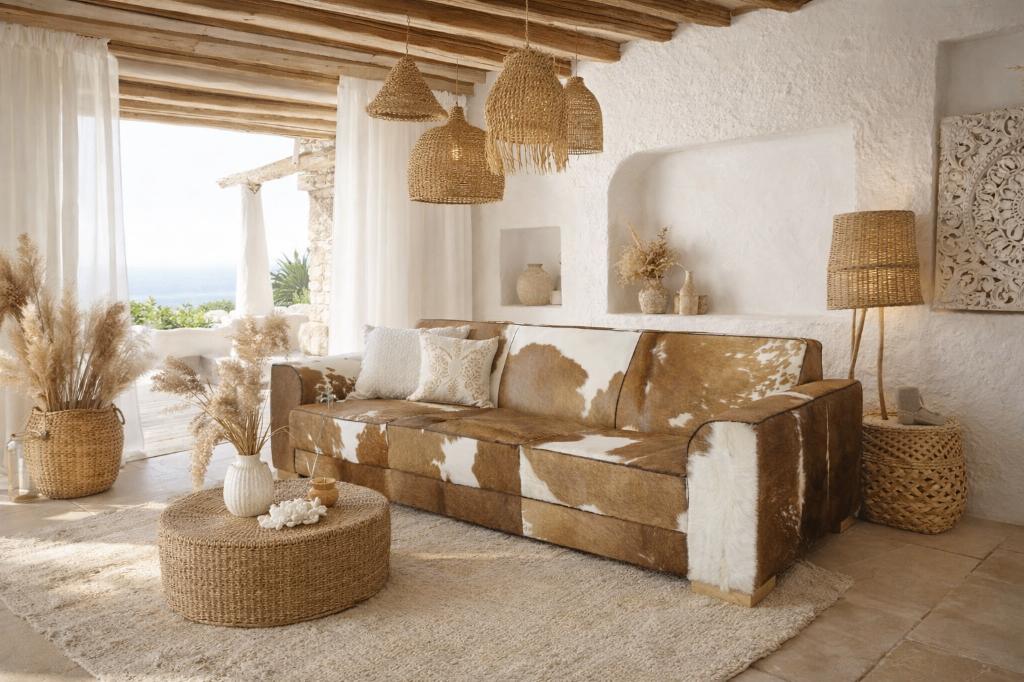 banken in echt koeienhuid op maat gemaakt, Huis en Inrichting, Banken | Bankstellen, Ophalen of Verzenden, Nieuw, Vierpersoons of meer