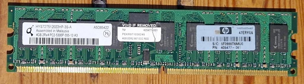 4 Gb DDR 2 ECC servergeheugen, Computers en Software, RAM geheugen, Gebruikt, Server, 333 MHz, Ophalen of Verzenden