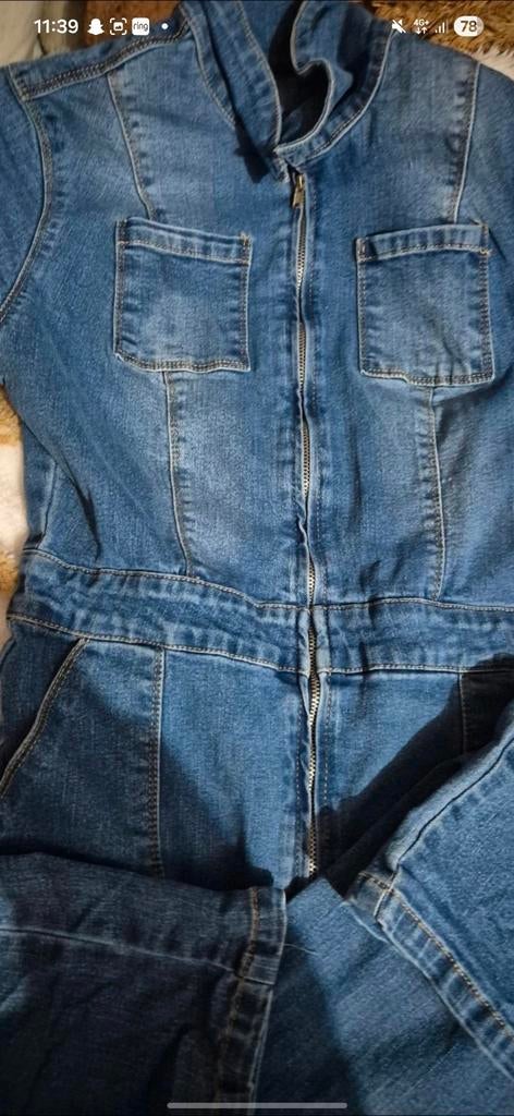 Leuke denim jumpsuit M/38, Kleding | Dames, Jumpsuits, Ophalen of Verzenden, Gedragen, Maat 38/40 (M), Blauw