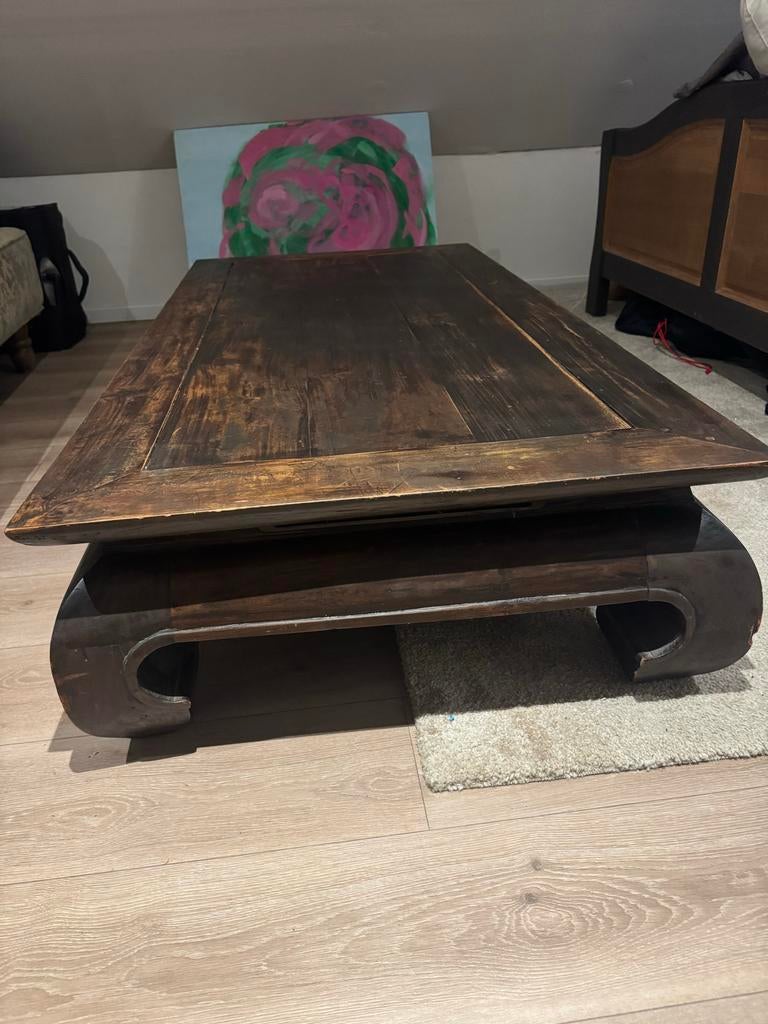 Antieke Opium Tafel - Massief Hout, Ophalen, Gebruikt, Chinese opium tafel, 50 tot 100 cm