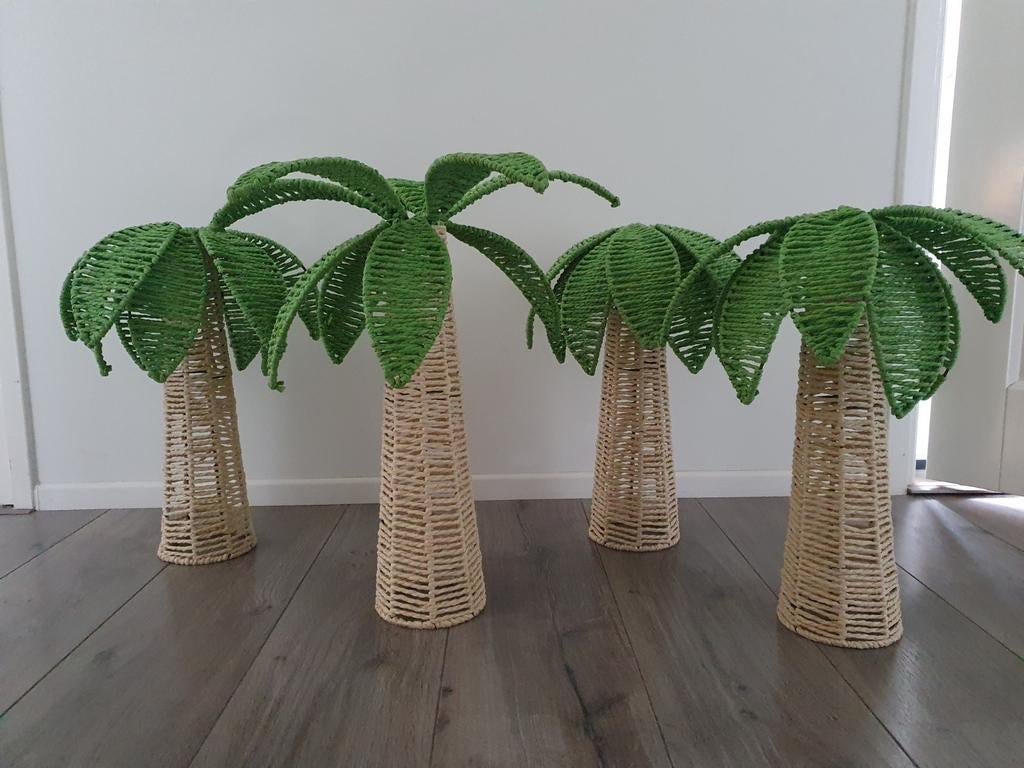 4 palmbomen decoratie (42x56), Ophalen of Verzenden, Zo goed als nieuw