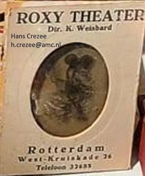 zoek oud mickey mouse Roxy theater Rotterdam reclame 1930, Ophalen of Verzenden, Gebruikt, Overige typen
