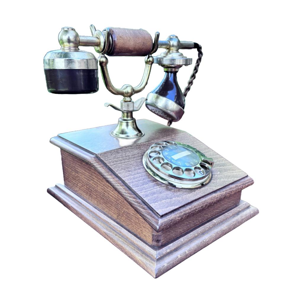 Vintage houten draaischijf telefoon PTT – 1982, Ophalen of Verzenden