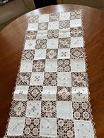Mooie linnen ecru loper met naaldkant, Ophalen of Verzenden, Gebruikt, Rechthoek, Binnen