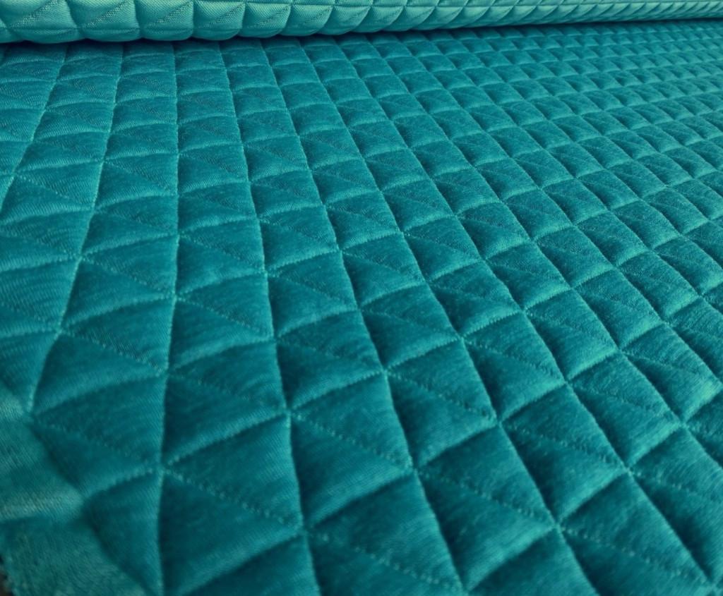 Kvadrat Febrik Triangle 443 Aqua; max. 13 meter meubelstof, Wol, Blauw, 120 cm of meer, Ophalen of Verzenden