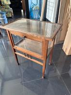 Vintage houten theewagen met glasplaat, Antiek en Kunst, Ophalen