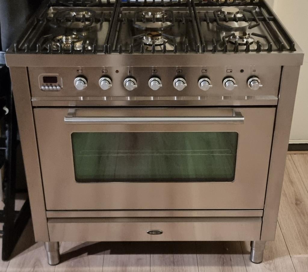 Boretti Fornuis met Gas Kookplaat en Oven, 60 cm of meer, Ophalen of Verzenden, Zo goed als nieuw, Gas