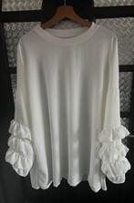 Wit of zwart shirt met aparte mouw, Kleding | Dames, Grote Maten, Ophalen of Verzenden, Nieuw, Wit, Shirt of Top