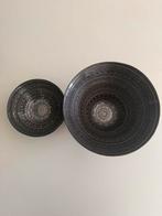 4 donkerbruine schaaltjes, Ophalen, Zo goed als nieuw, Rond, Schaal