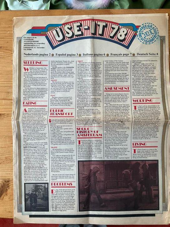 Amsterdam USE-IT 78, Krant Sleepin 1978, Verzamelen, Tijdschriften, Kranten en Knipsels, Ophalen of Verzenden, 1960 tot 1980, Knipsel(s)