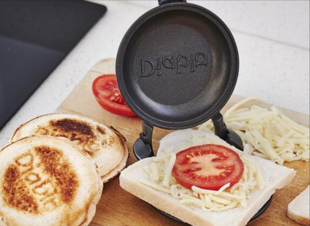 2x Diablo Tosti-ijzer Snackmaker voor BBQ/Vuur, ceramisch, Caravans en Kamperen, Ophalen of Verzenden, Zo goed als nieuw