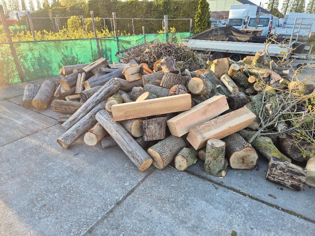 Haardhout - stamhout/blokken, Tuin en Terras, Haardhout, 6 m³ of meer, Ophalen, Overige houtsoorten, Blokken