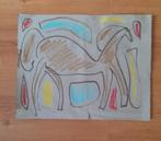 Krijt papier paard tekening, Ophalen of Verzenden