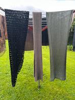 sjaals omslagdoek L2m x B50 wollig gebreid groen bruin zwart, Ophalen of Verzenden, Gedragen, Maat 46/48 (XL) of groter, Sjaal