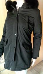 Attentif zwarte winterjas parka met bontkraag 38, Kleding | Dames, Jassen | Winter, Maat 38/40 (M), Verzenden, Zwart, Affentif