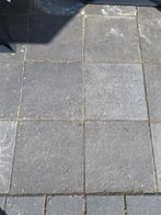 Gratis! 28 antraciet tuintegels (40x40cm), Tuin en Terras, Ophalen, Gebruikt, Beton, Terrastegels