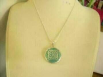 Een Zilveren ketting + Zilveren Hanger met Turquoise ingeleg, Verzenden, Zilver, Hanger, Met edelsteen