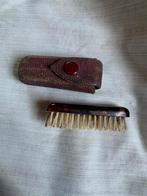 Antiek Snor Borsteltje in Etui - Schildpad Look, Antiek en Kunst, Ophalen of Verzenden