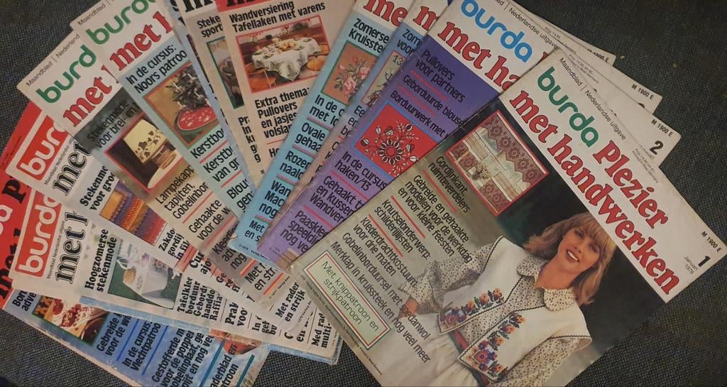 BURDA 15x "Plezier met Handwerken" breipatronen haakpatronen, Verzamelen, Ophalen of Verzenden, 1980 tot heden, Tijdschrift